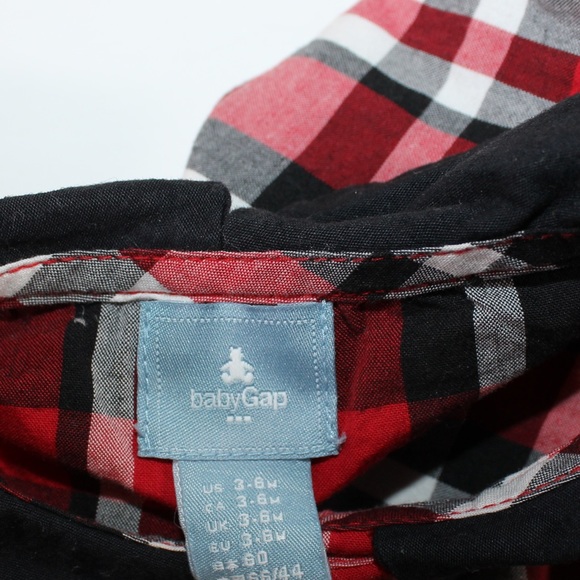 GAP Baby Gap Plaid Red White Black Dress Tunic - Picture 3 of 6